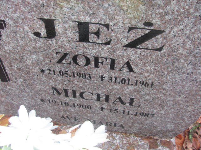 Zofia Jeż 1903 Brojce - Grobonet - Wyszukiwarka osób pochowanych